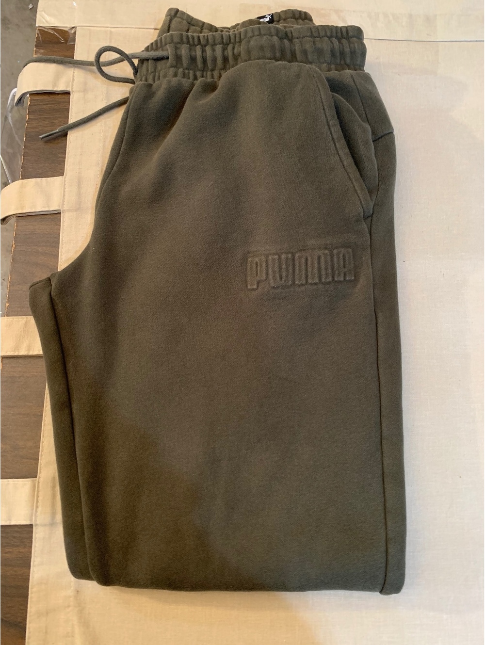 Puma Olive Green Fleece Jogger sweatpants size small